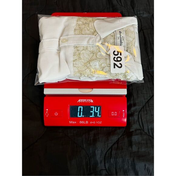 Abercrombie Kids Top Girl Size Medium Ivory Floral Lace Button-Down Shirt Blouse - Picture 10 of 10